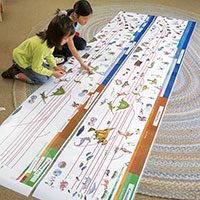 Child Working with Timeline of Life